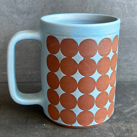 Dots Mug -Light Blue Matte / Rust