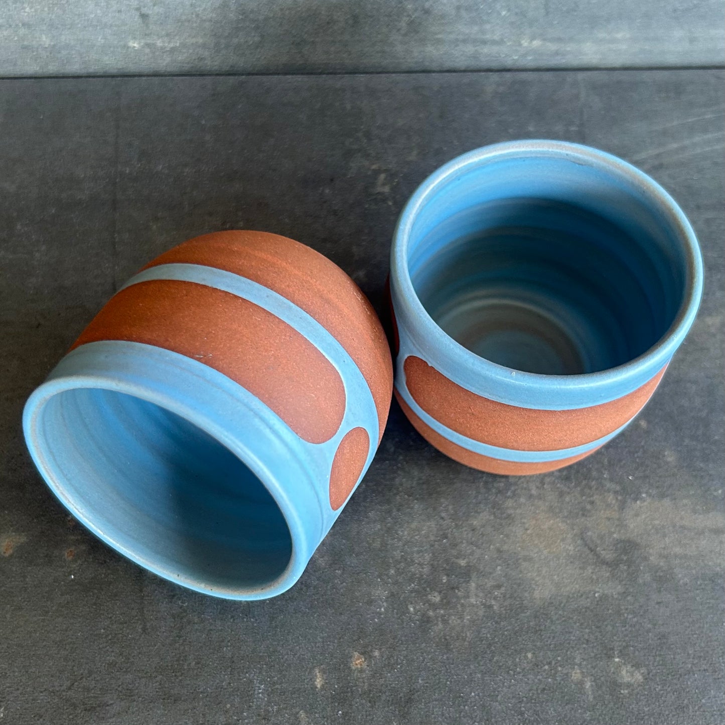 8oz Blob Cup - Light Blue Matte / Rust
