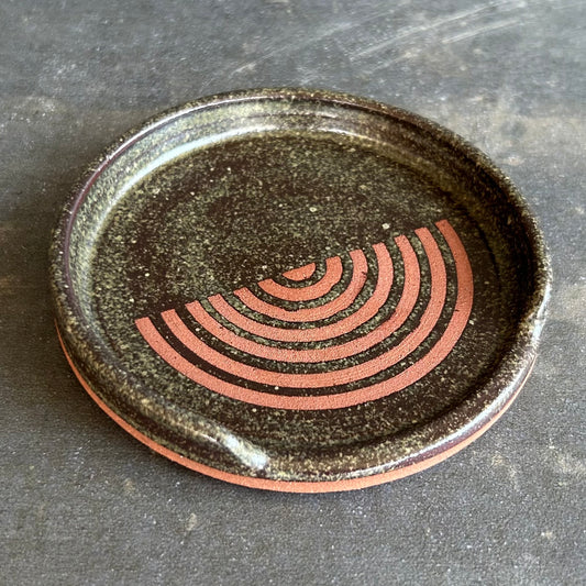 Half Circle Coaster - Temmoku / Rust