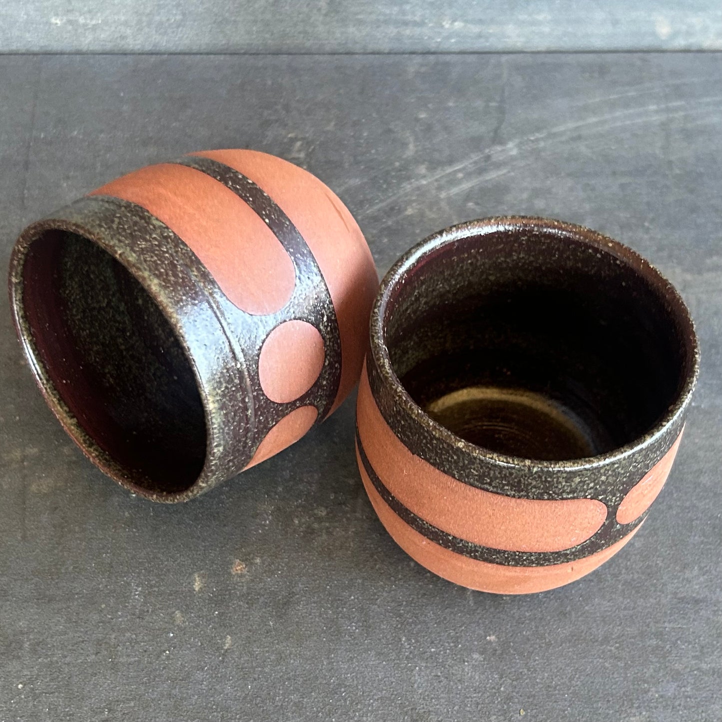 8oz Blob Cup - Temmoku / Rust