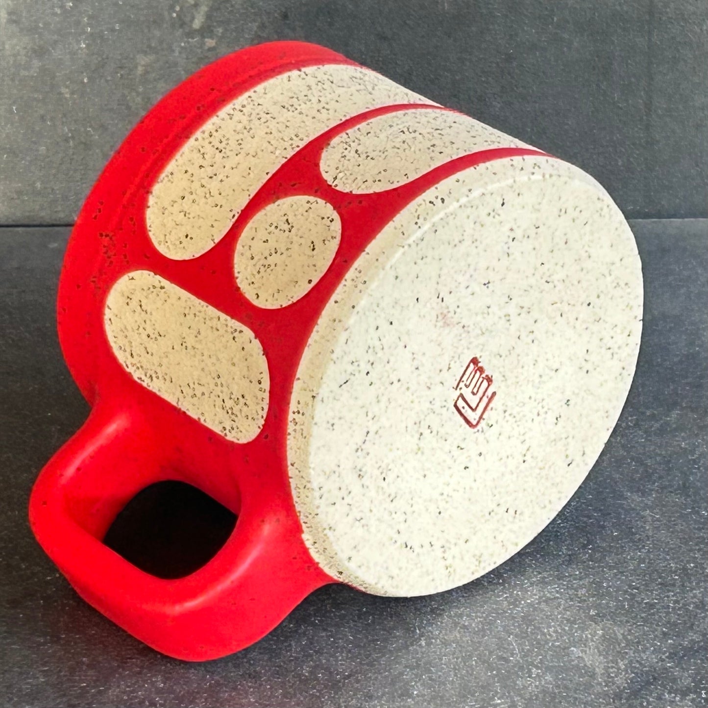 Mini Blob Mug -Red Matte / Speckled White