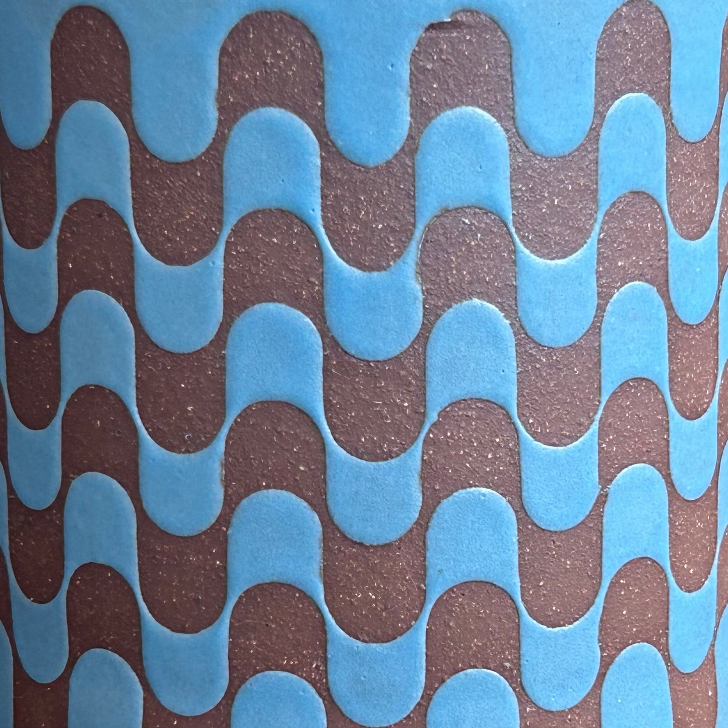 Retro Mug - Light Blue Matte / Rust