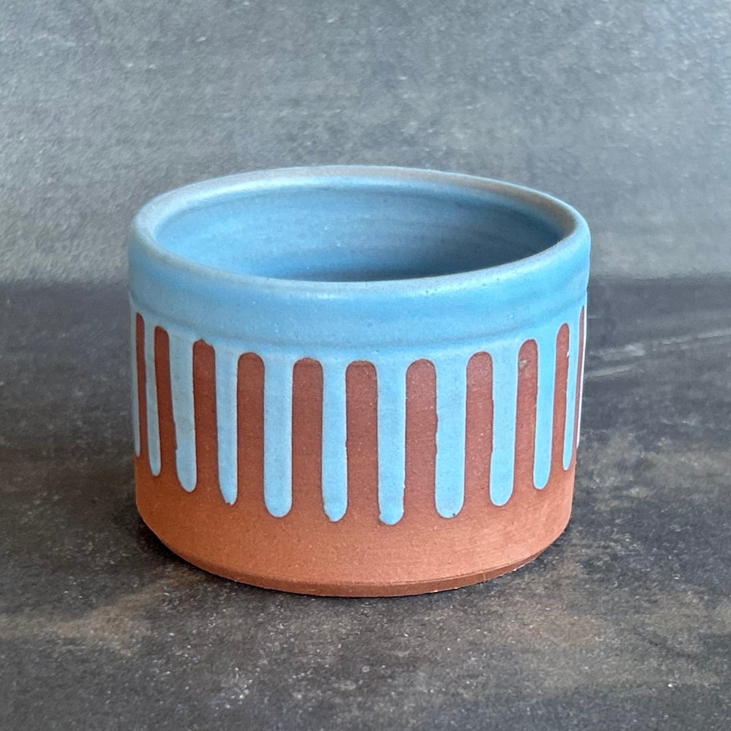 4oz. Drip Cortada Cup - Light Blue Matte Matte / Rust