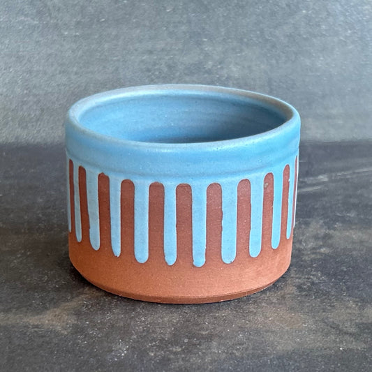 4oz. Drip Cortada Cup - Light Blue Matte Matte / Rust