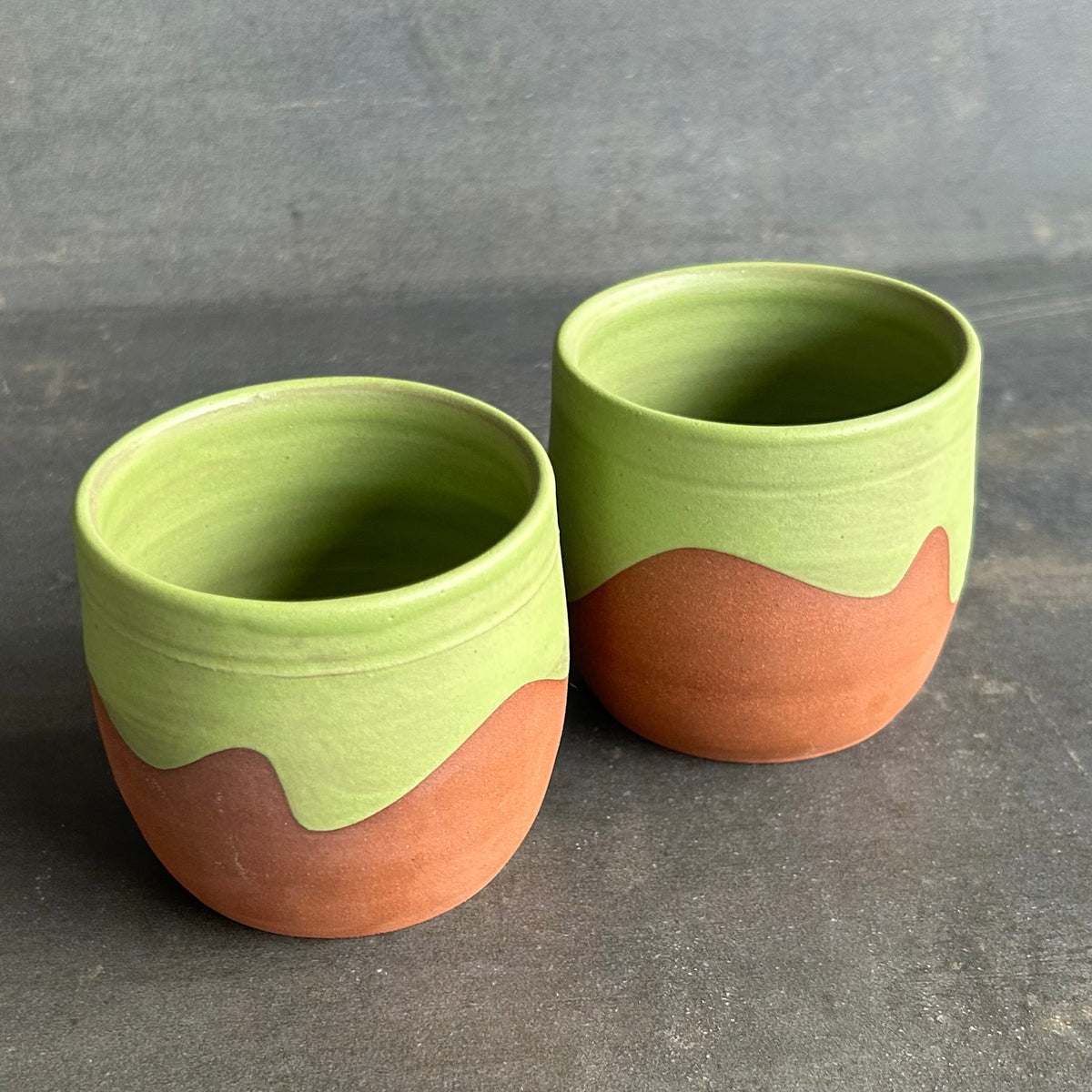 8oz Wave Cup - Green Matte / Rust
