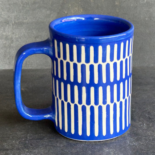 Pattern Mug - Blue / White