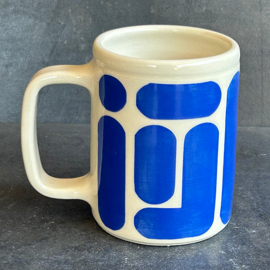 Blob Print Mug - Blue / White