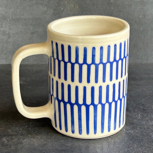 Pattern Mug - Blue / White