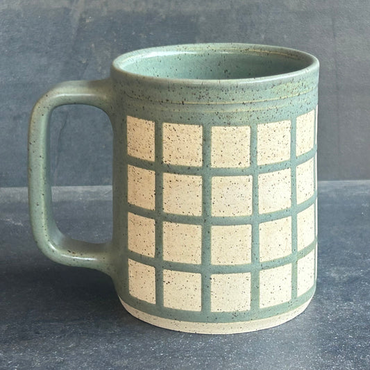 Lattice Mug - Ocean / Speckled White