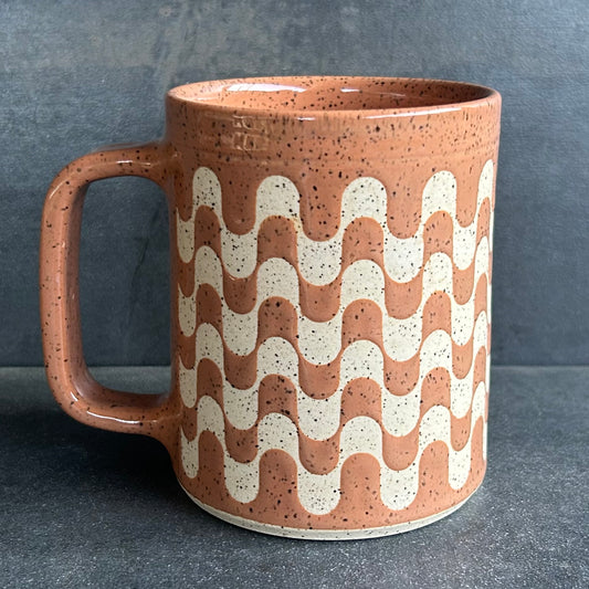 Retro Mug - Nude / White Speckle