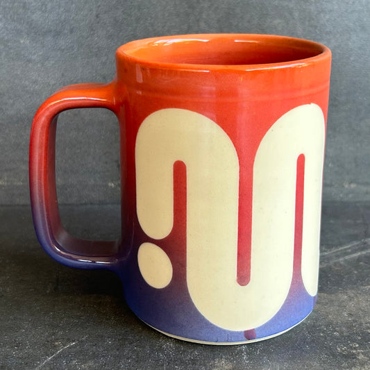 Big Wave Mug (solid) - Fade Blue to Red