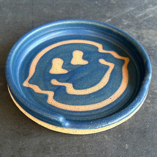 Crazy Face Coaster - Midnight Blue / Speckled Buff