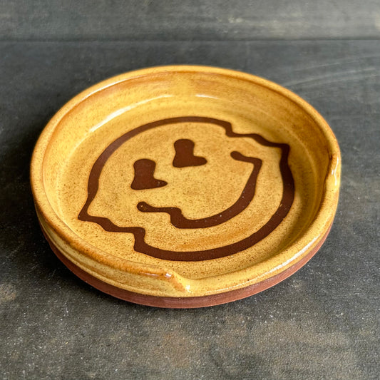 Crazy Face Coaster - Golden Shino / Rust