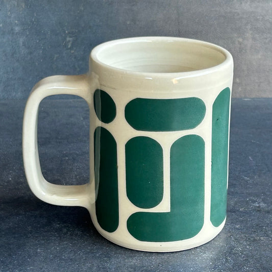 Blob Print Mug - Green / White