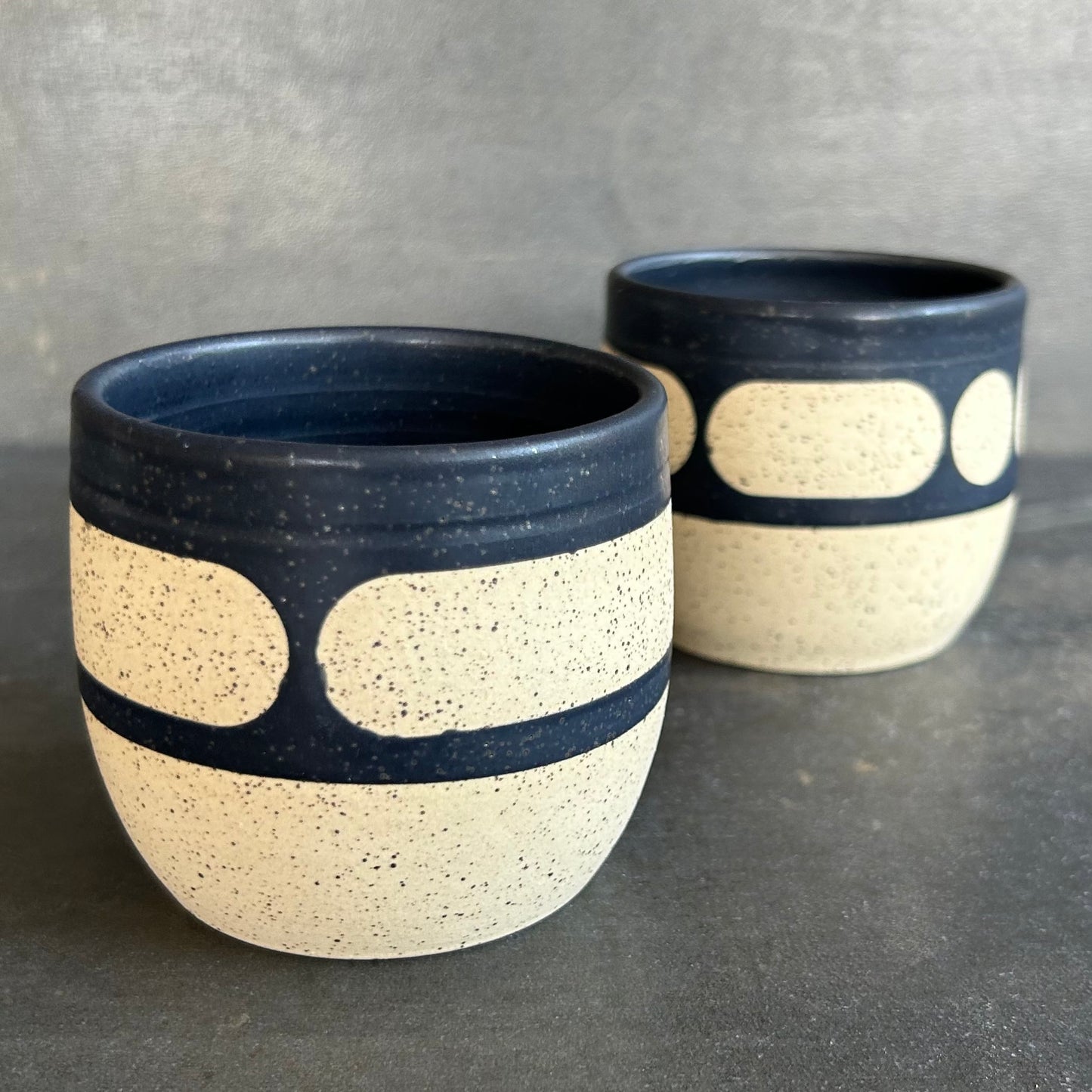 8oz Blob Cup -Black Matte / Speckled White