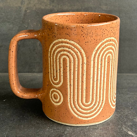 Big Wave Mug - Nude / Speckled White