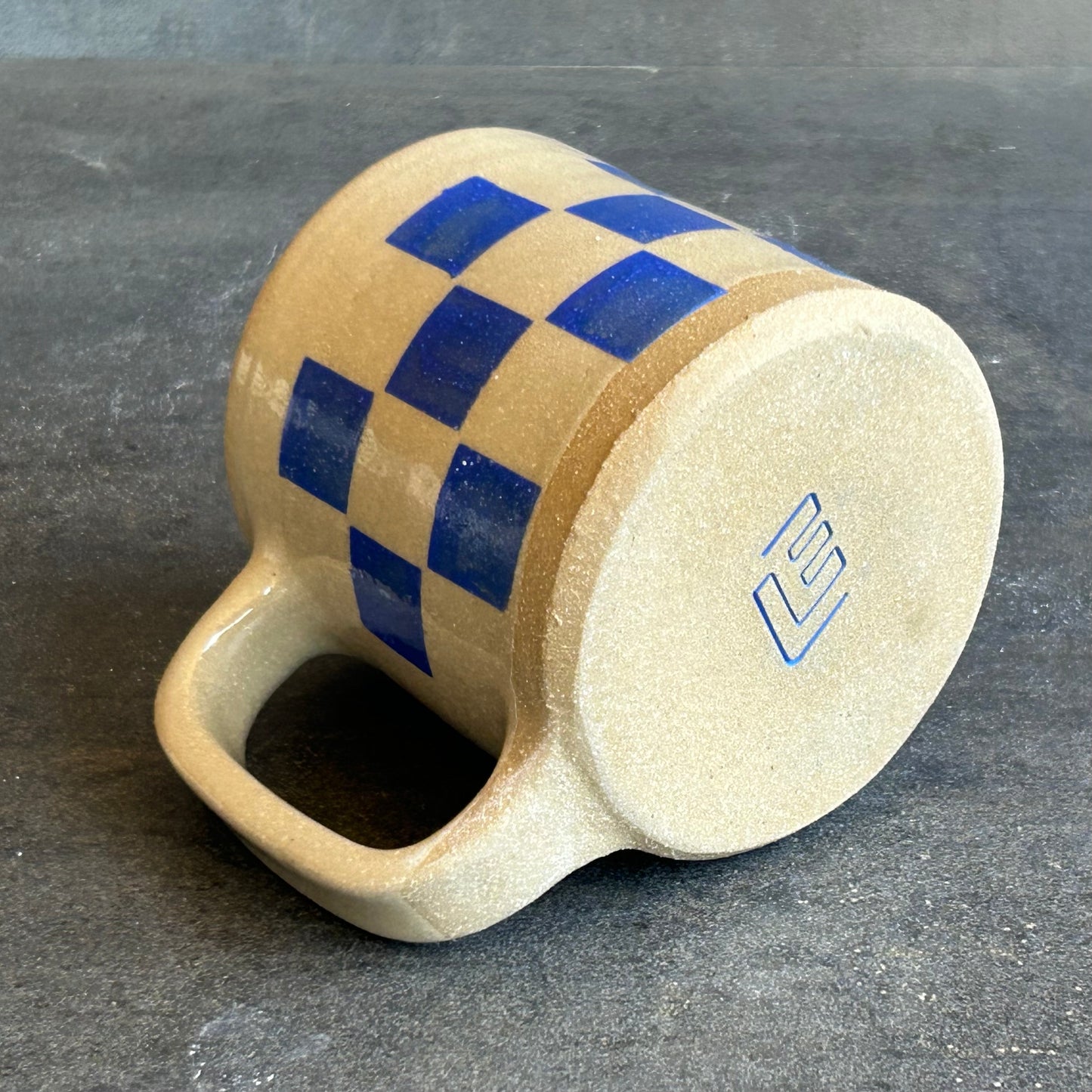 Checkerboard Mug - Sand / Blue