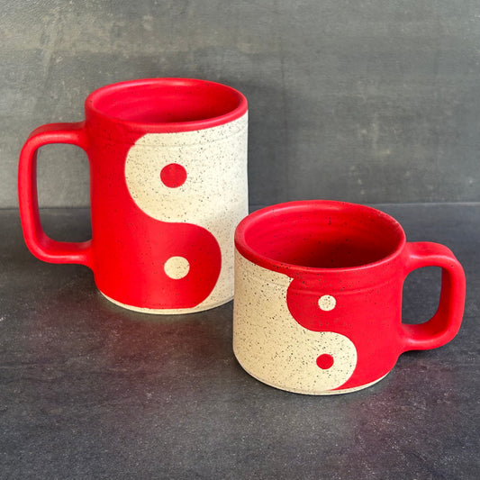 Mini Yin Yang Mug - Red Matte / Speckle