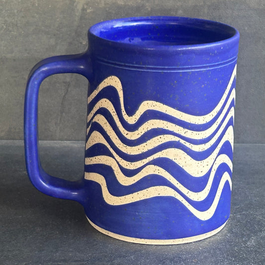 Wave Mug - Blue / Speckled White