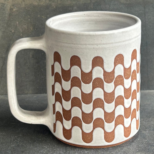 Retro Mug - White Matte / Rust