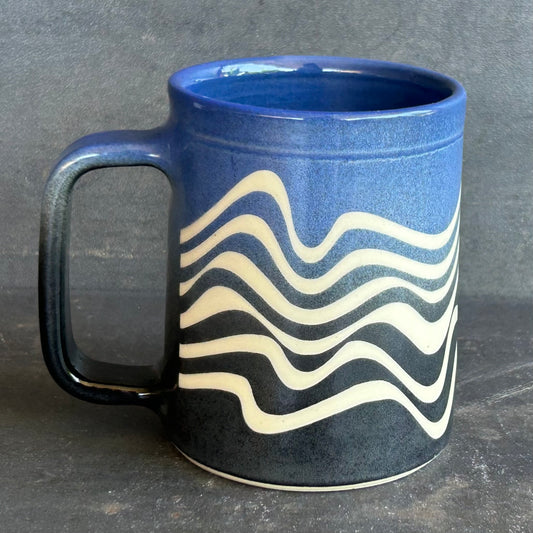 Wave Mug - Fade Black to Blue