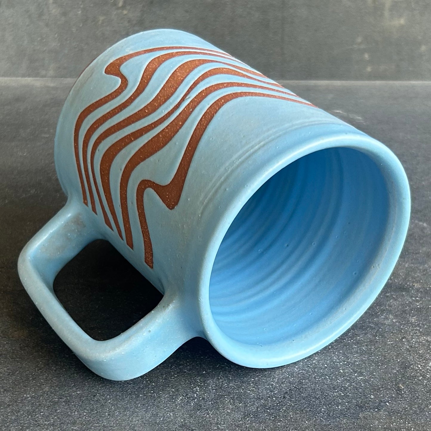 Wave Mug - Light Blue / Rust