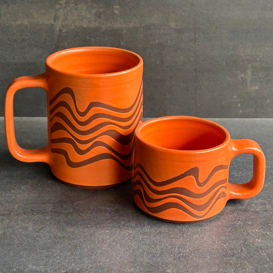 Mini Wave Mug - Orange Matte / Rust