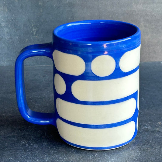 Blob Print Mug - White / Blue