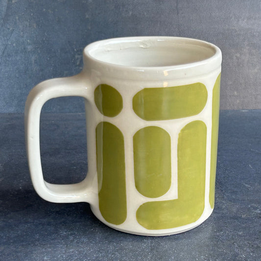 Blob Print Mug - White / Avocado