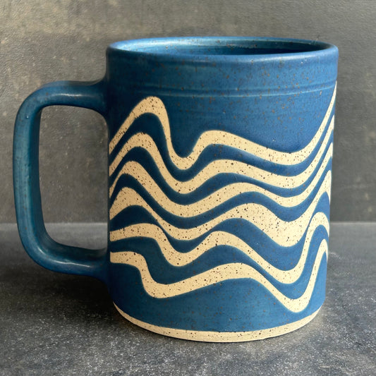 Wave Mug - Teal / Speckled White
