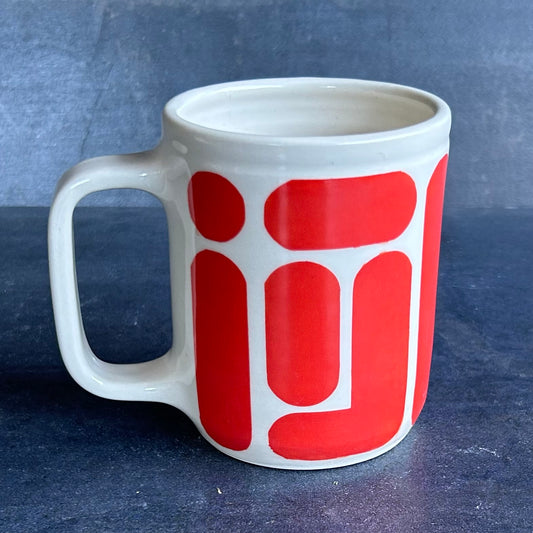 Blob Print Mug - Blood Orange / White