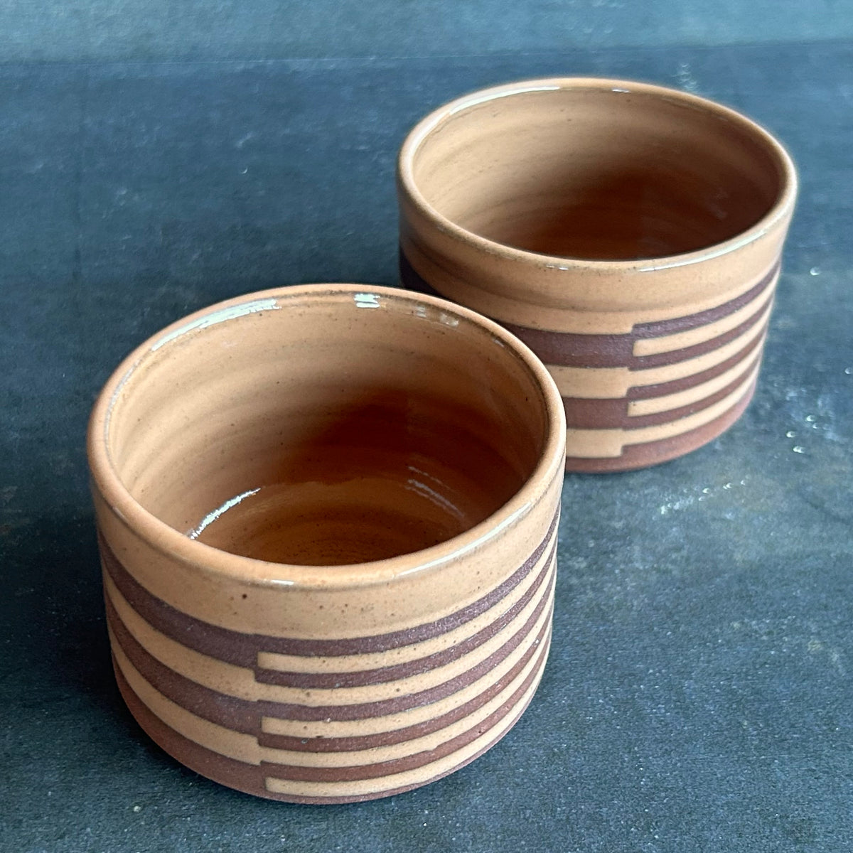 4oz. Stripe Cortada Cup -Nude