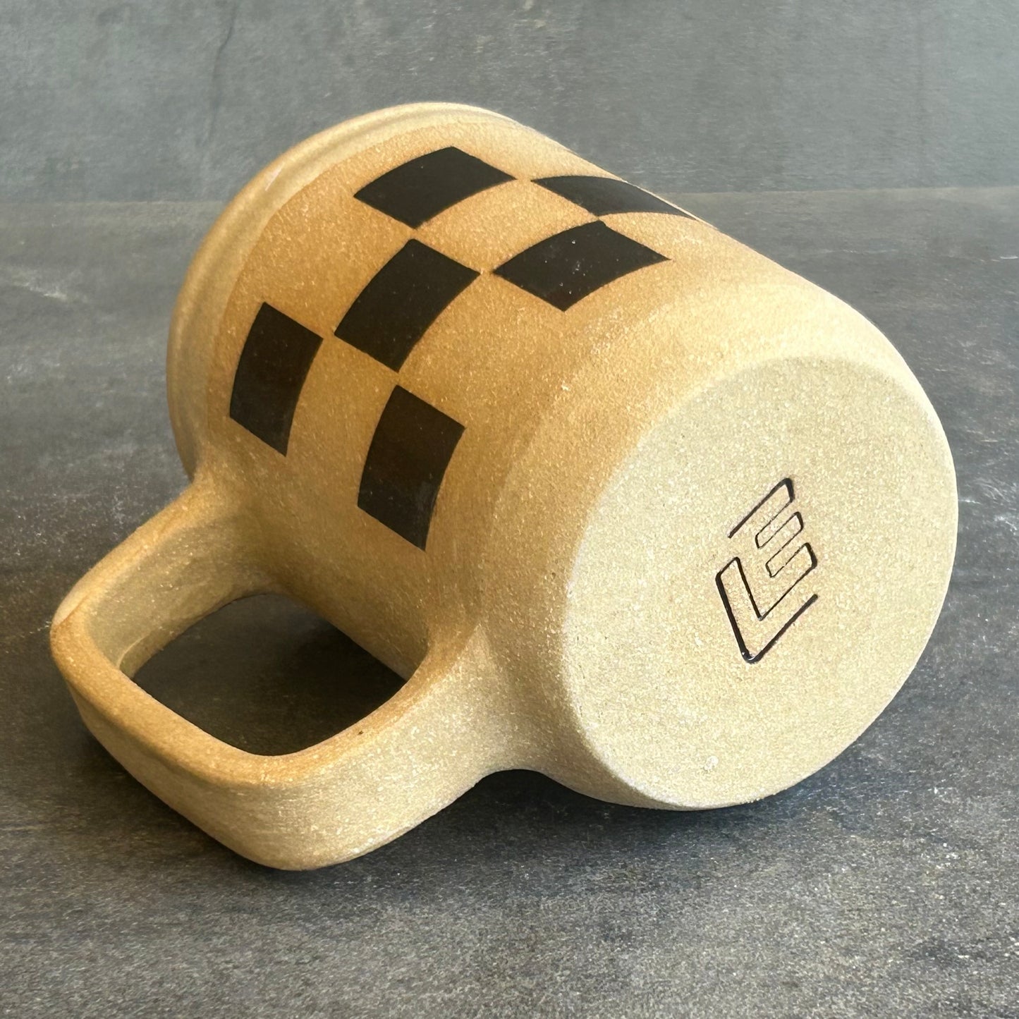 Checkerboard Mug - Sand / Black