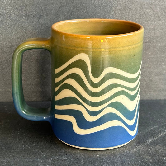 Wave Mug - Fade Blue to Orange
