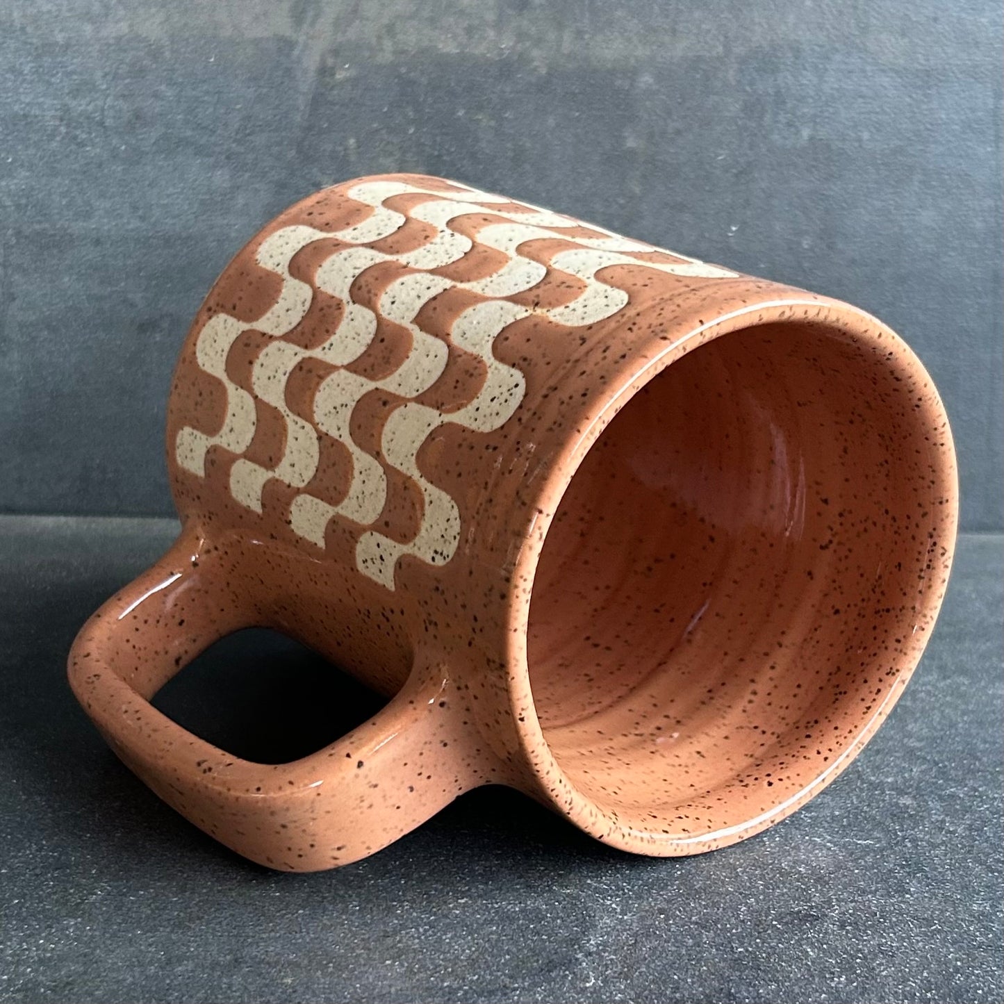 Retro Mug - Nude / White Speckle