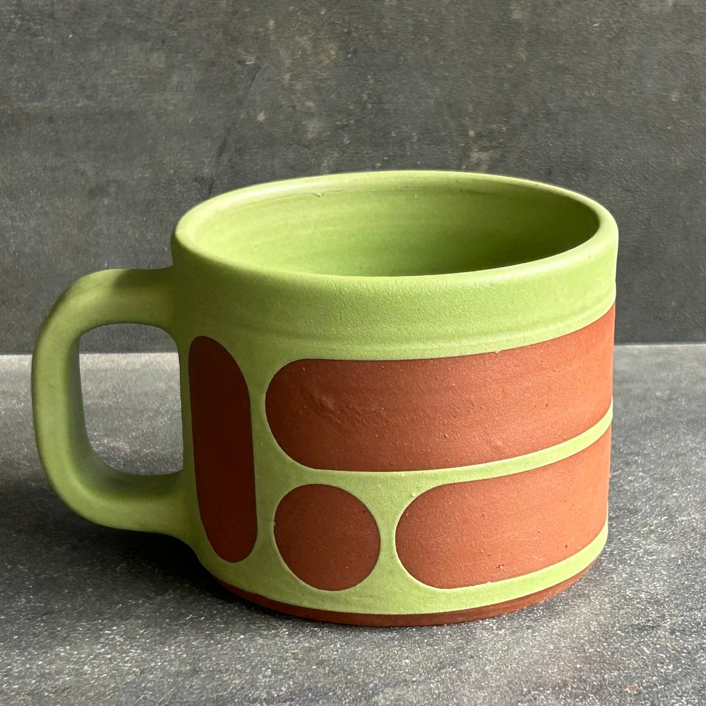 Mini Blob Mug - Green Matte / Rust