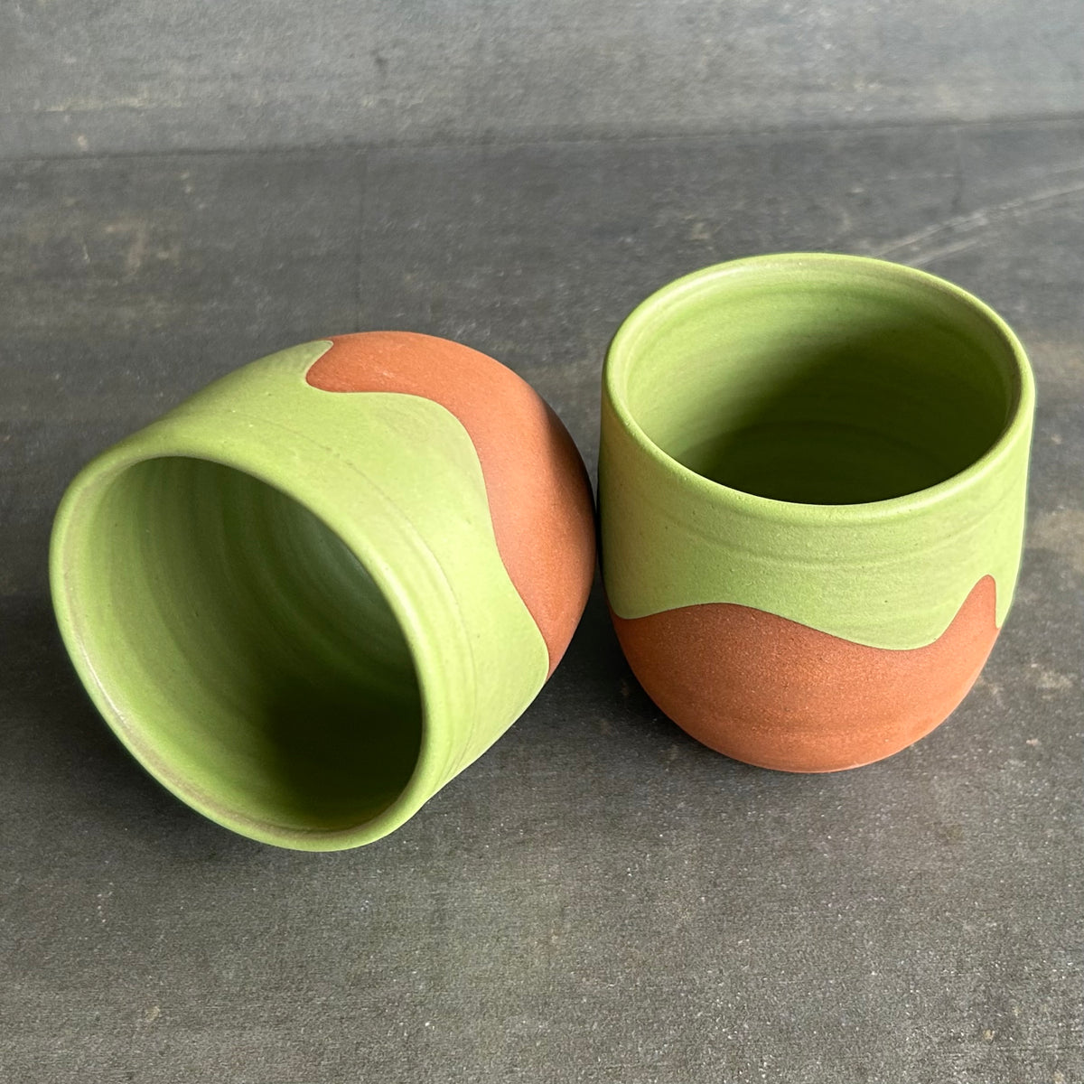 8oz Wave Cup - Green Matte / Rust