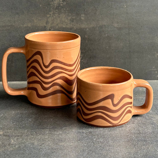 Mini Wave Mug - Nude / Rust
