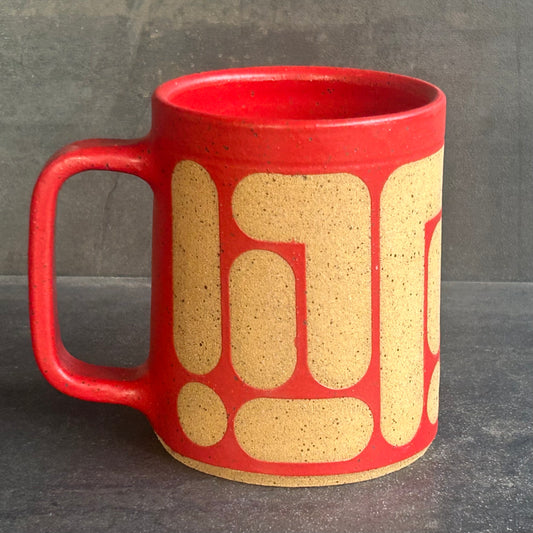 Blob Mug - Red / Speckled Buff