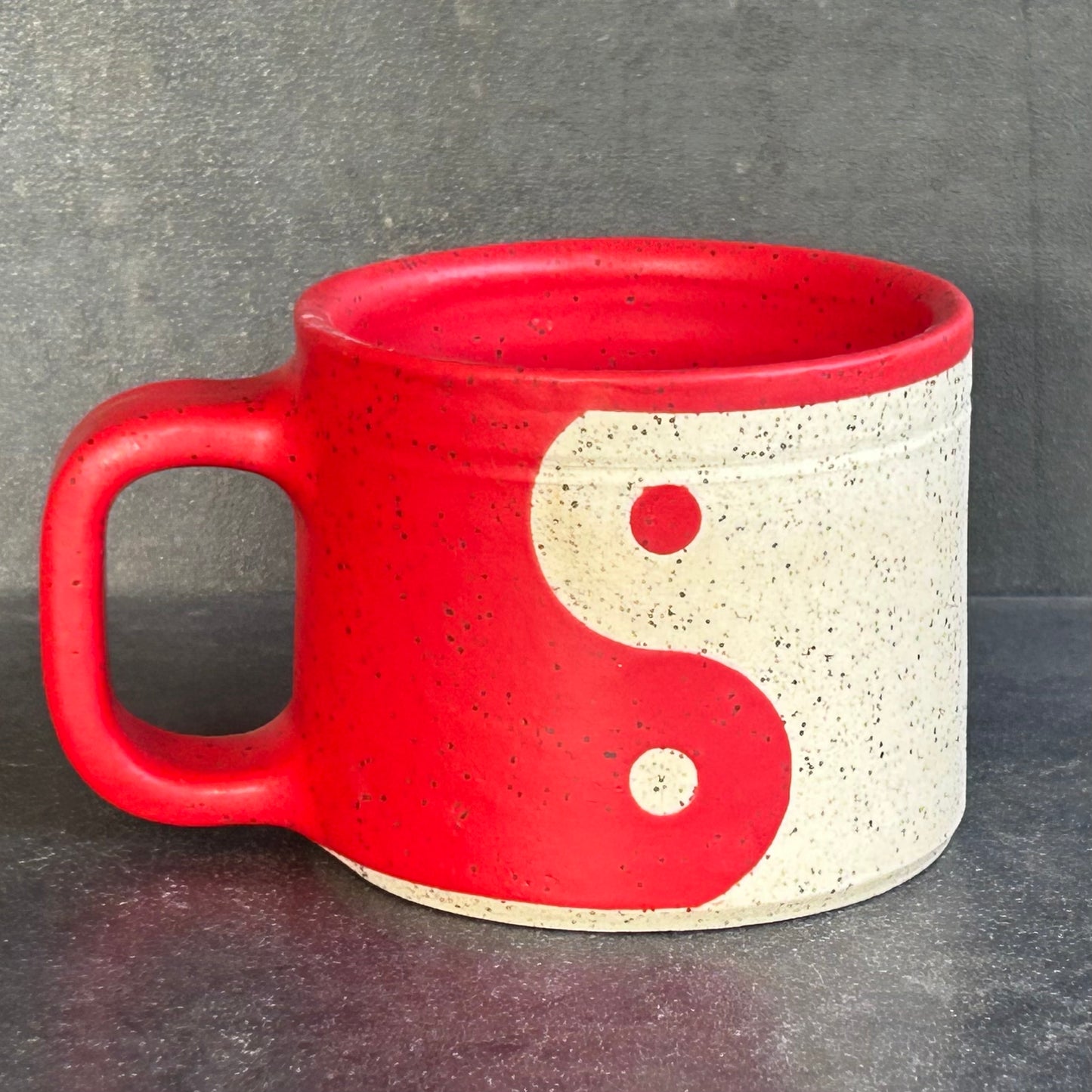 Mini Yin Yang Mug - Red Matte / Speckle