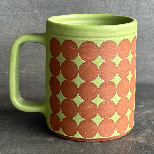 Dots Mug -Green Matte / Rust