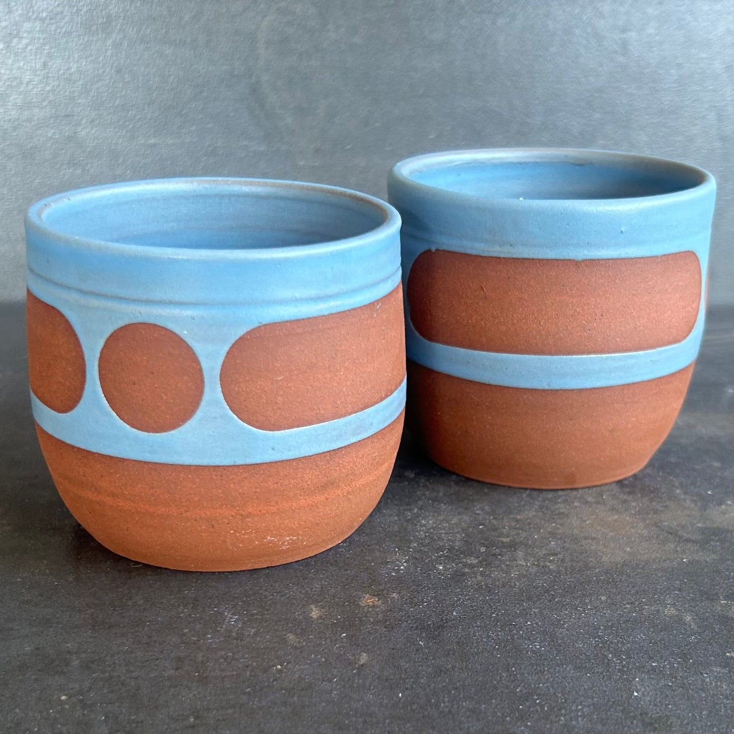 8oz Blob Cup - Light Blue Matte / Rust