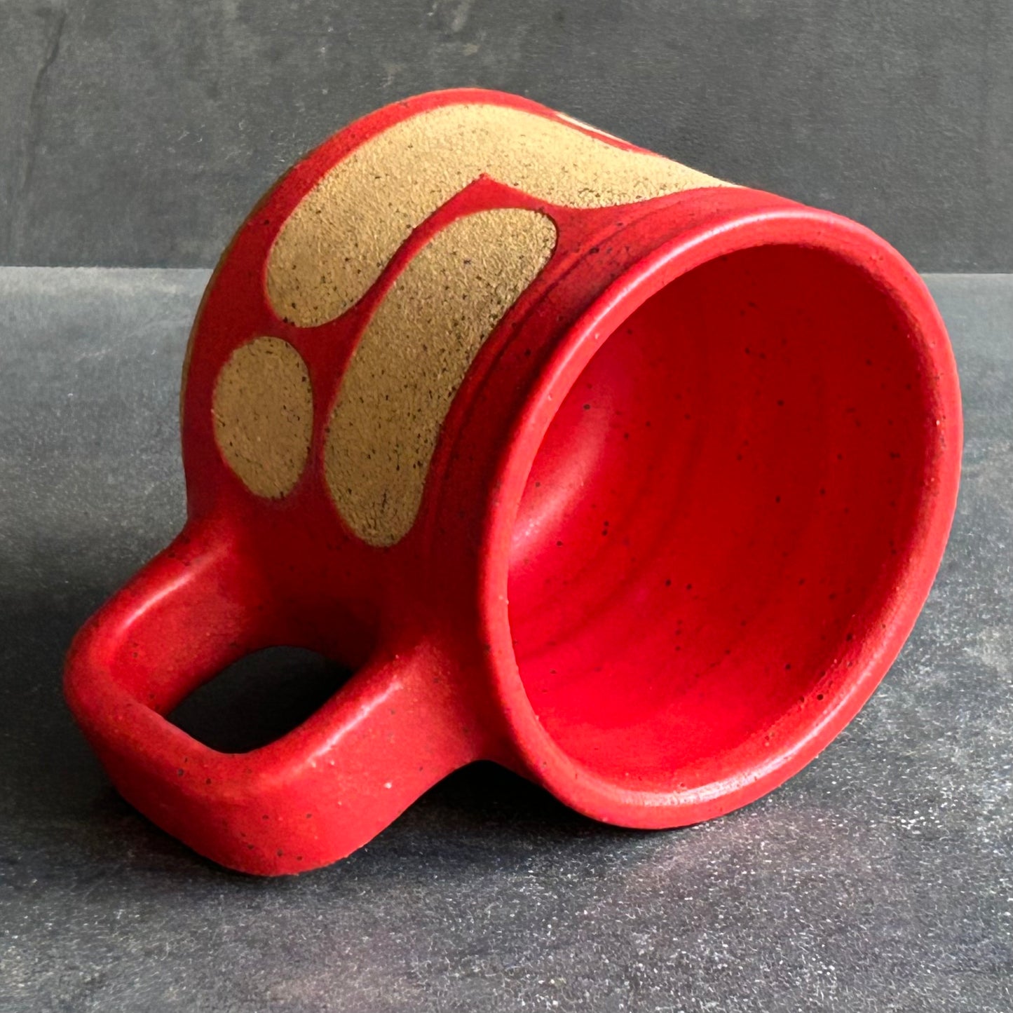 Mini Blob Mug -Red Matte / Speckled Buff