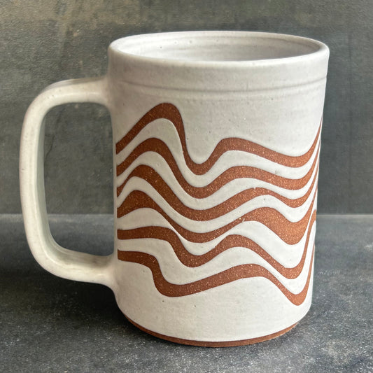 Wave Mug - White Matte / Rust
