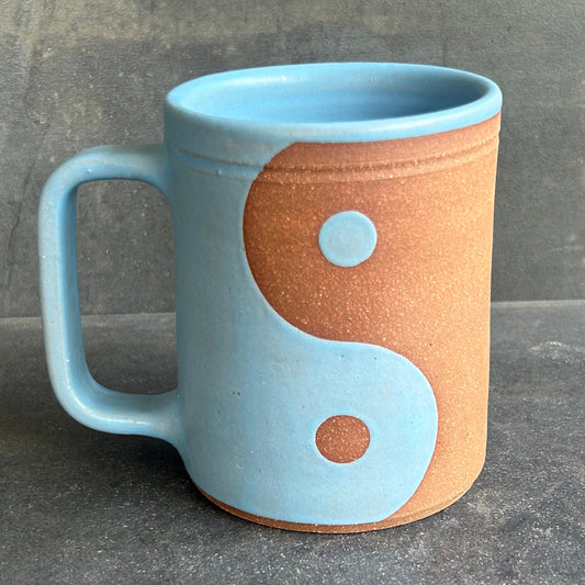 Yin Yang Mug - Light Blue Matte / Rust