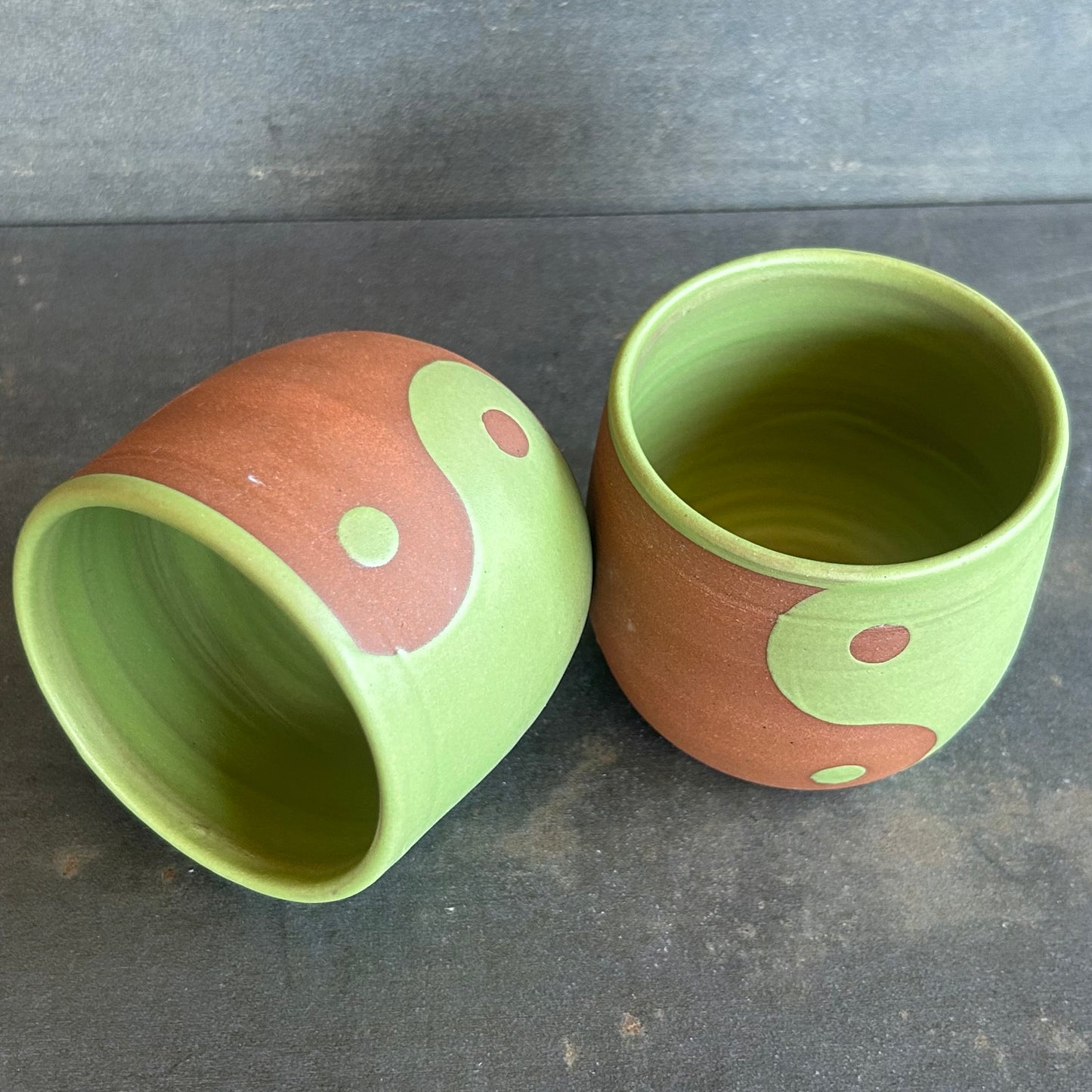 8oz Yin Yang Cup - Green Matte / Rust