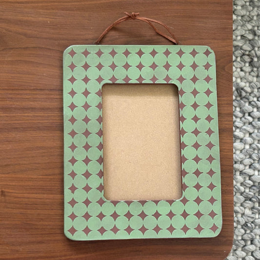 4x6 Dots Frame - Green / Rust