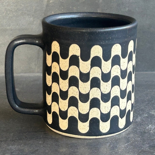 Retro Mug - Black Matte / White Speckle