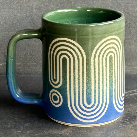 Big Wave Mug - Fade Blue to Green