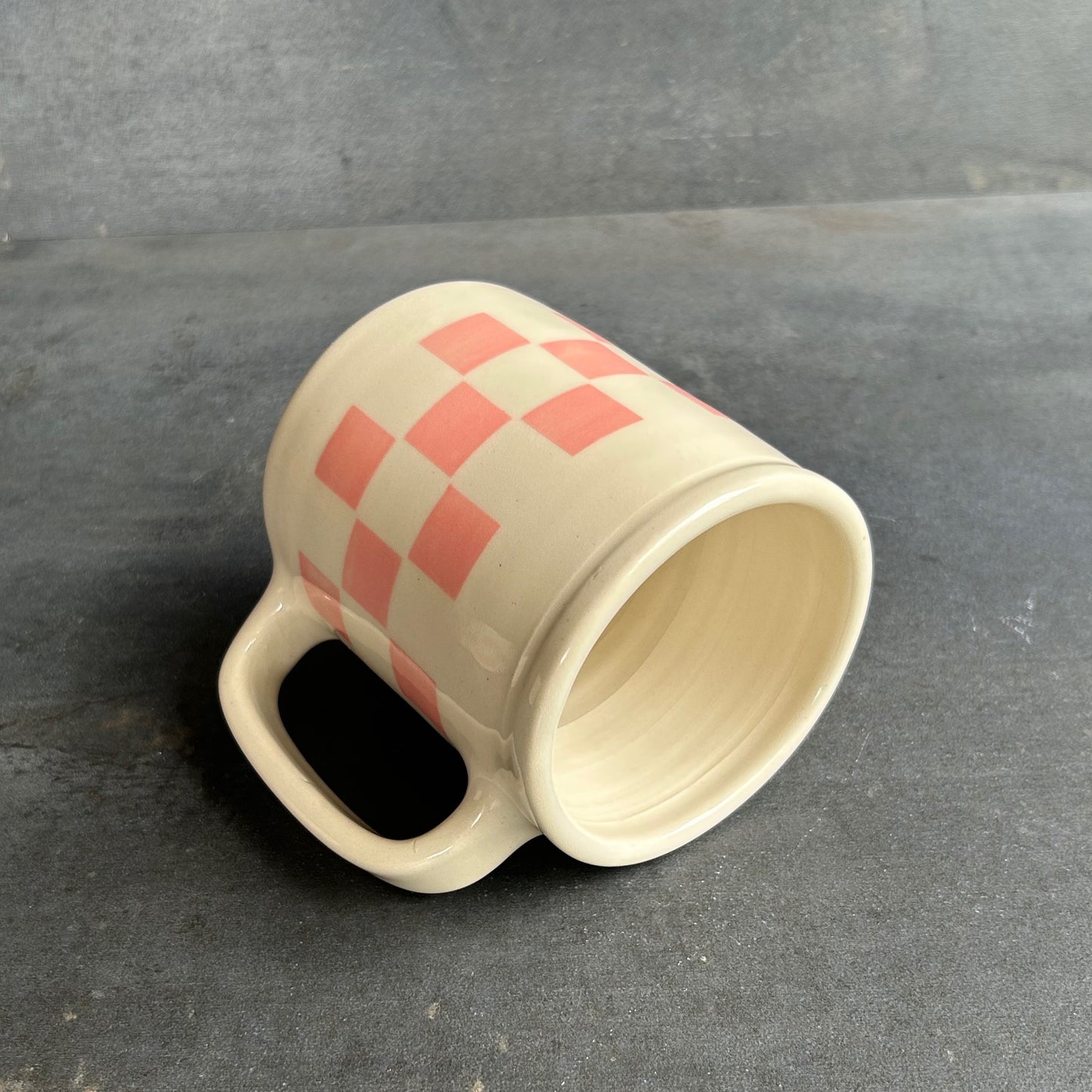 Checkerboard Mug - Pink / White